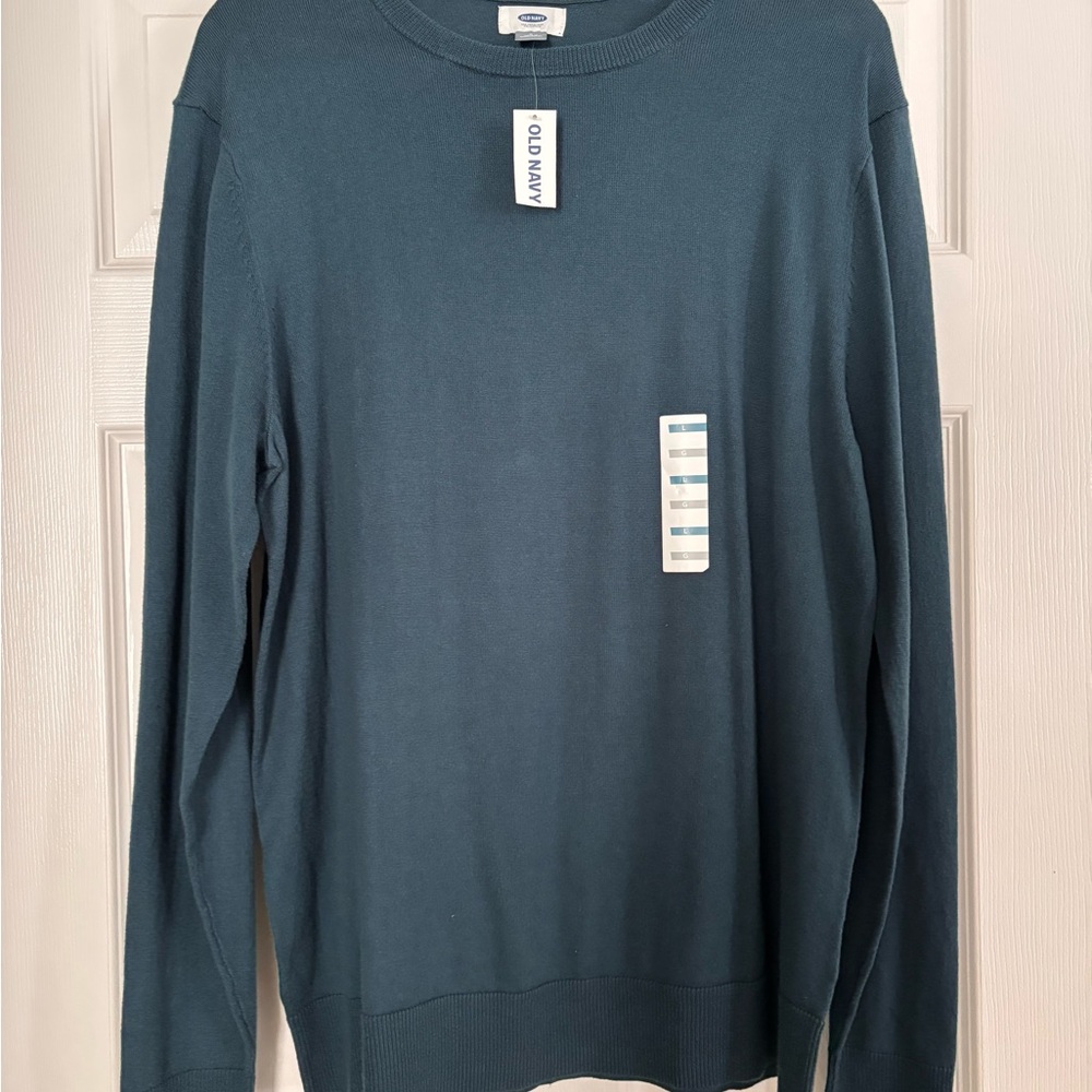 Old Navy Blue Crewneck Sweater Relaxed Fit Knit